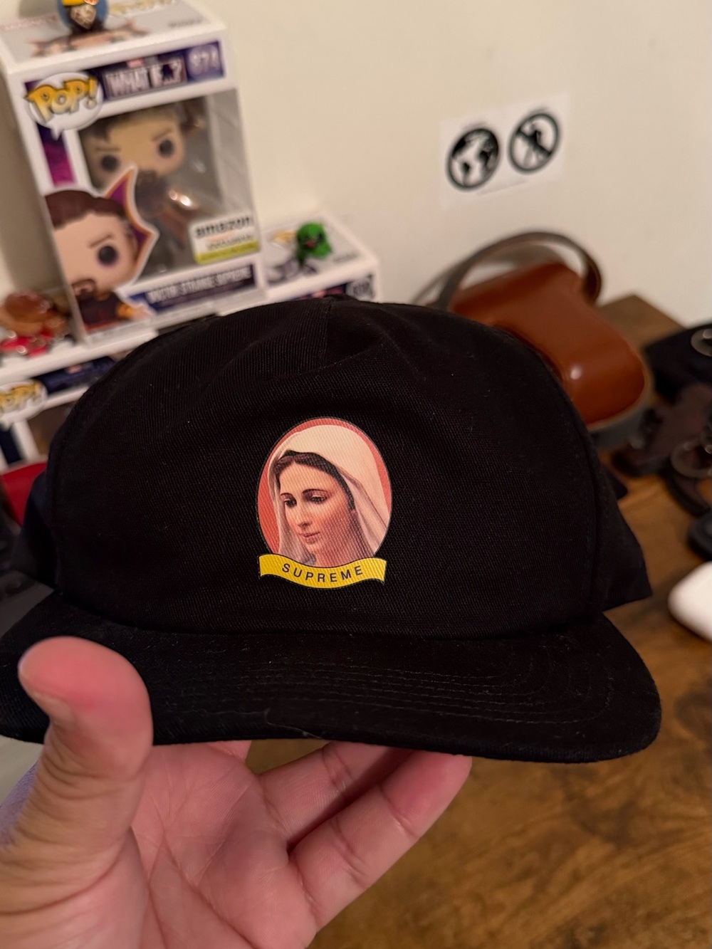 Supreme Mary 5-Panel Cap in Black from their Fall/Winter 2019 (FW19) collection